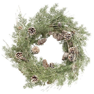 Birch Tipped Cedar Wreath, 24